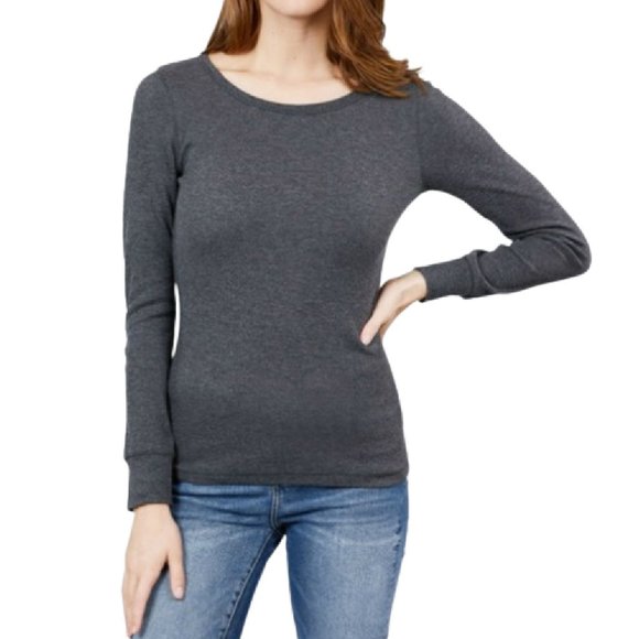 Active Basic Tops - NWT- Women's Thermal LS Crewneck, Charcoal